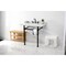 Kingston Brass 36 Carrara Marble Console Sink with Stainless Steel Legs, Marble WhiteMatte Black LMS36M8SQ0ST - alternate 4